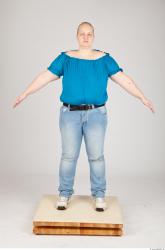 Whole Body Woman White Casual Overweight Studio photo references